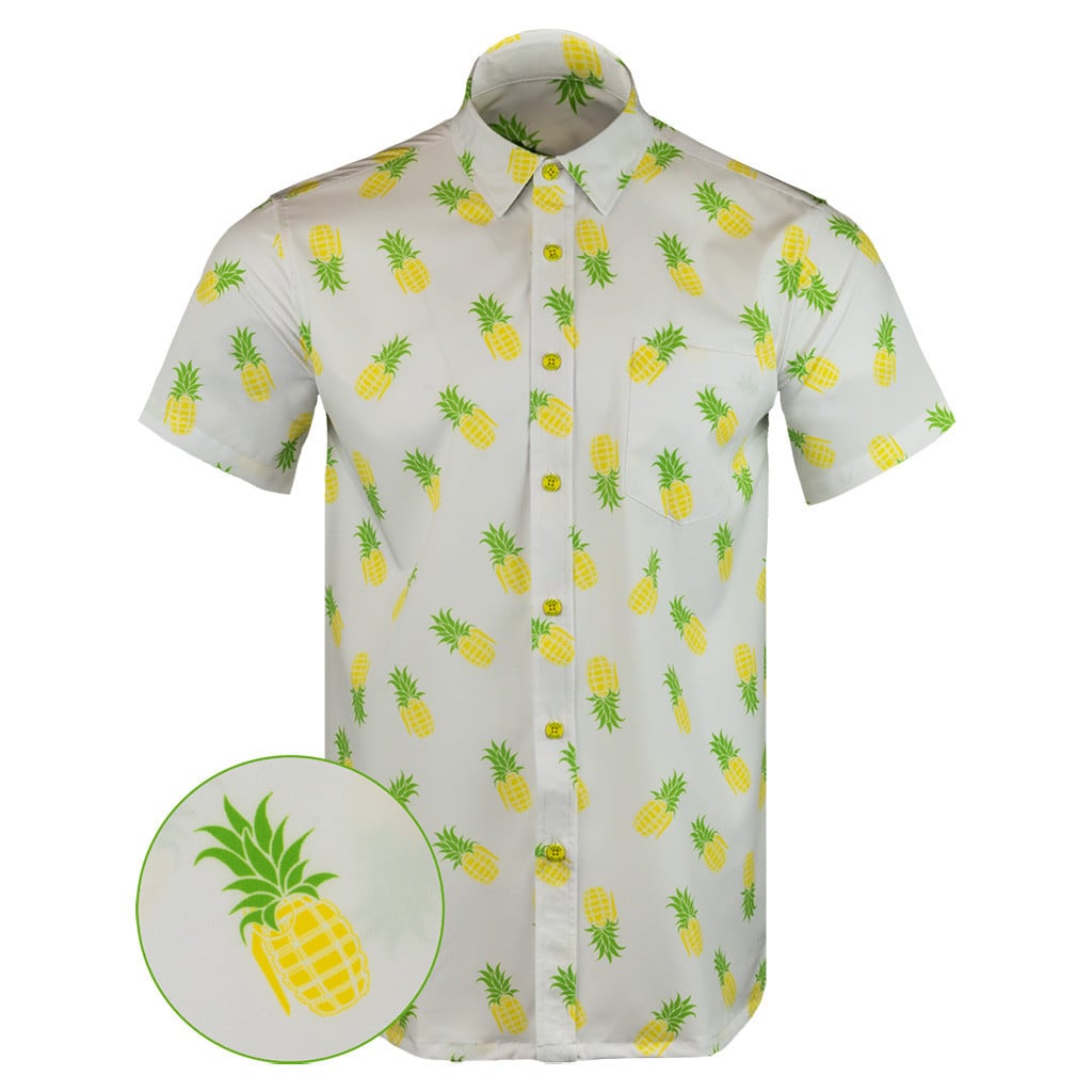 Pineapple Grenade Button Down Shirt Tactical Aloha Shirt Present For Dad -WearandDecor