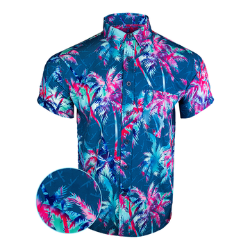 Ak'S And Vacays Blue Button Down Shirt Outdoor Hawaiian Tactical Shirt Birthday Gift For Husband -WearandDecor