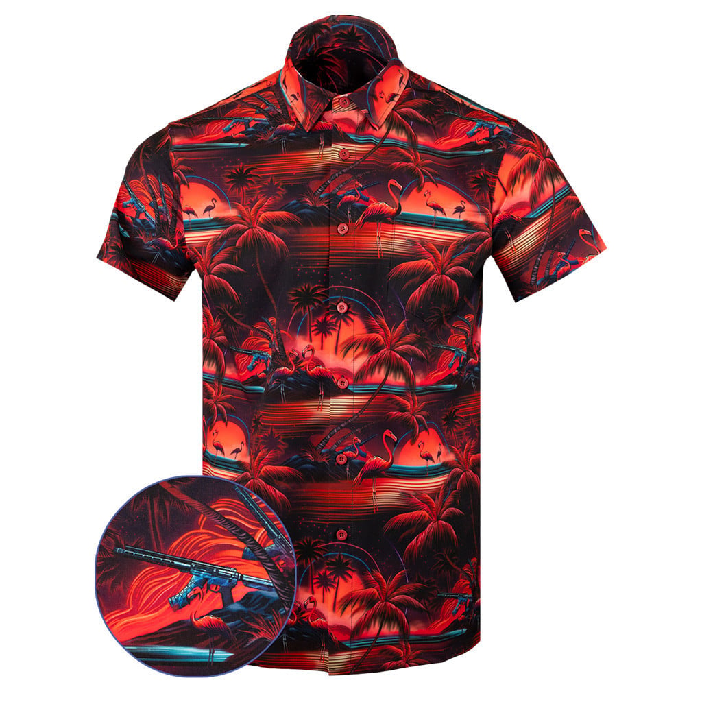 Neomingo Button Down Shirt Tactical Shirt Hawaii Style Xmas Gifts For Dad -WearandDecor