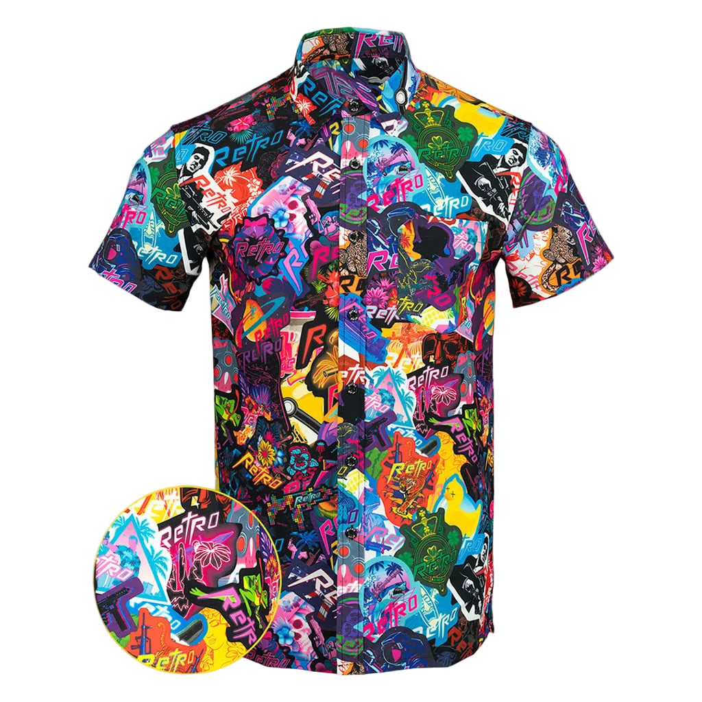 Sticker Bomb V1 Button Down Shirt Tactical Hawaiian Shirt Present For Him -WearandDecor