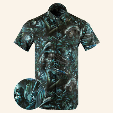 Solid Snake Button Down Shirt Outdoor Hawaiian Tactical Shirt Gifts For Dudes -WearandDecor