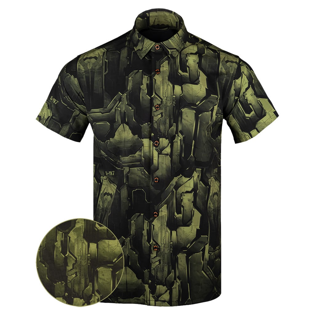The Chief V2 Button Down Shirt Hawaiian Tactical Button Down Birthday Presents For Boyfriend -WearandDecor