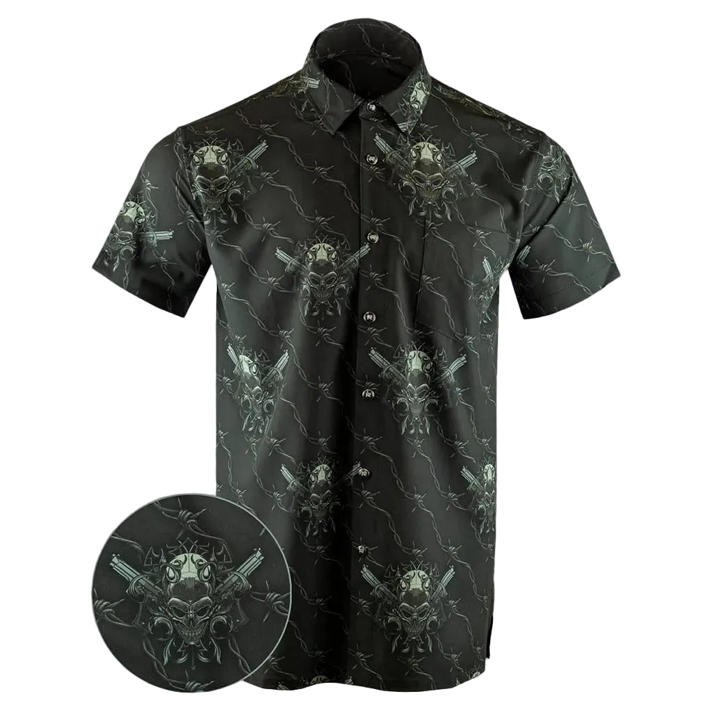 The Hitman V3 Button Down Shirt Tactical Shirt Hawaii Style Birthday Gifts For Boyfriend -WearandDecor
