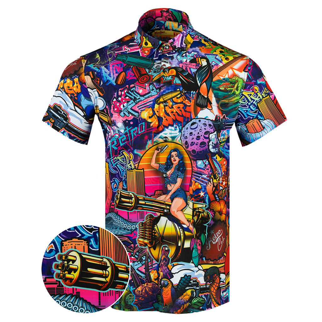 The Mural Button Down Shirt Tactical Hawaiian Shirt Christmas Gifts For Dudes -WearandDecor