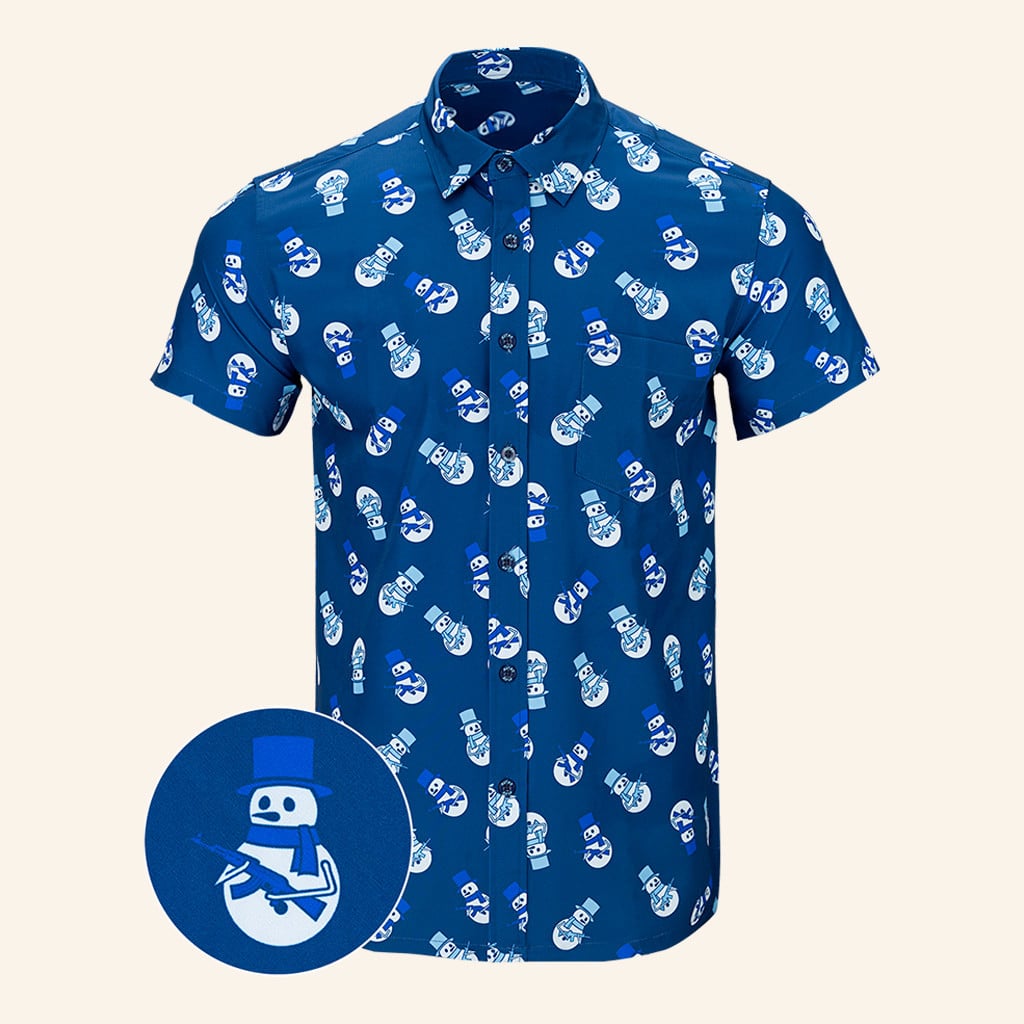 Snowman Button Down Shirt Concealed Carry Hawaiian Shirt Gift Ideas For Brother -WearandDecor