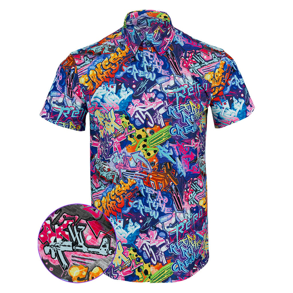 Tagged Button Down Shirt Hawaiian Tactical Button Down Unique Gifts For Husband -WearandDecor