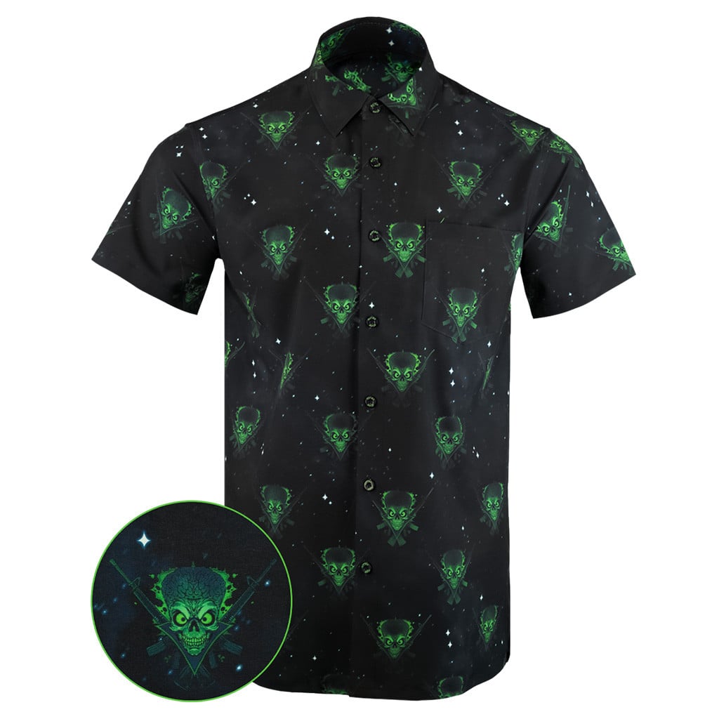 The Invader Button Down Shirt Hawaiian Tactical Button Down Birthday Gifts For Father -WearandDecor