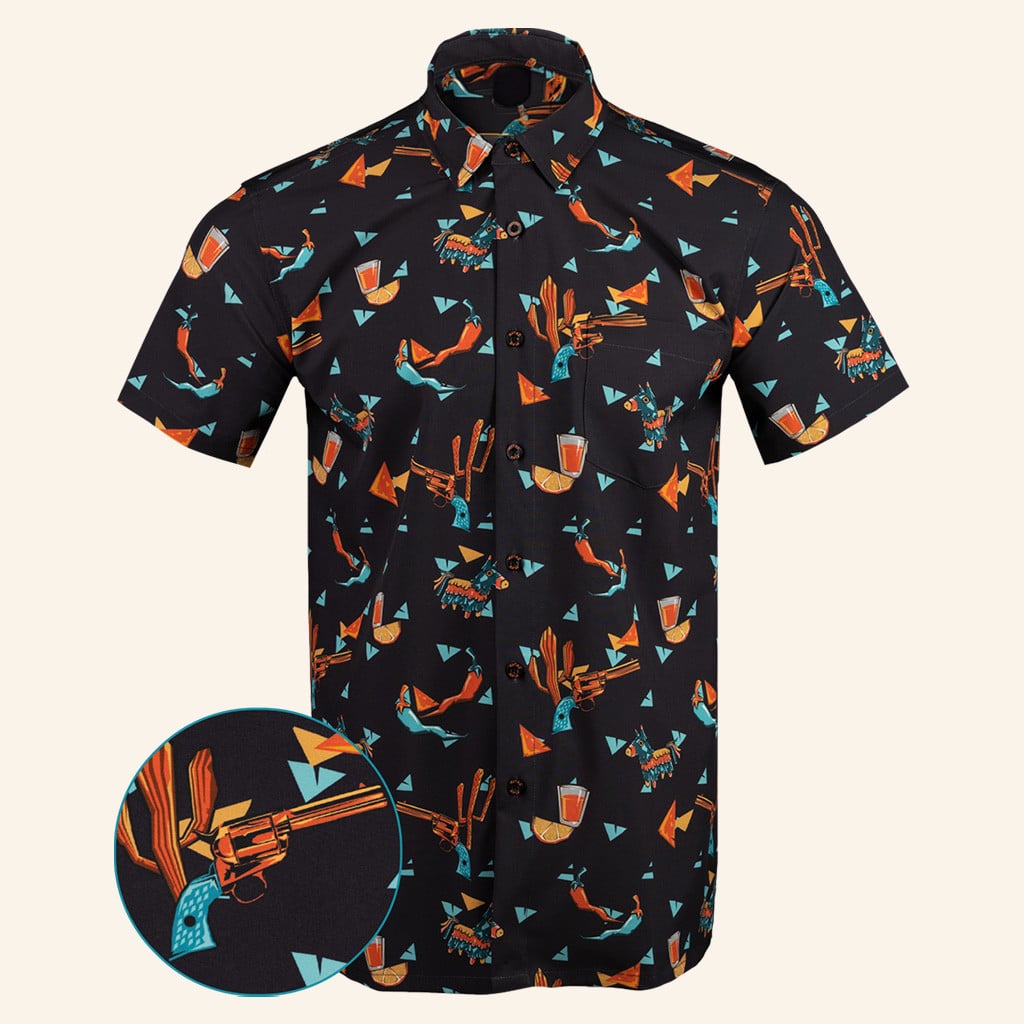 Southwest Fiesta Button Down Shirt Tactical Hawaiian Shirt Gifts For Son In Law -WearandDecor