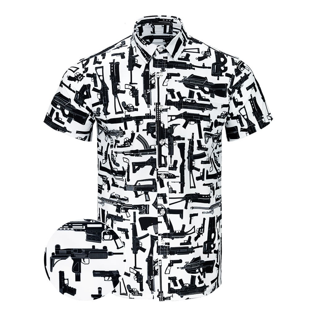The Arsenal White Button Down Shirt Tactical Hawaiian Shirt Best Birthday Gift For Gun Lovers -WearandDecor
