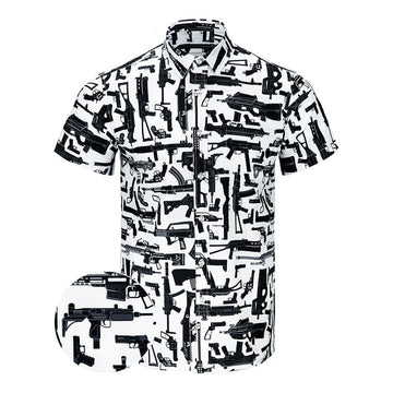 The Arsenal White Button Down Shirt Tactical Hawaiian Shirt Best Birthday Gift For Gun Lovers -WearandDecor