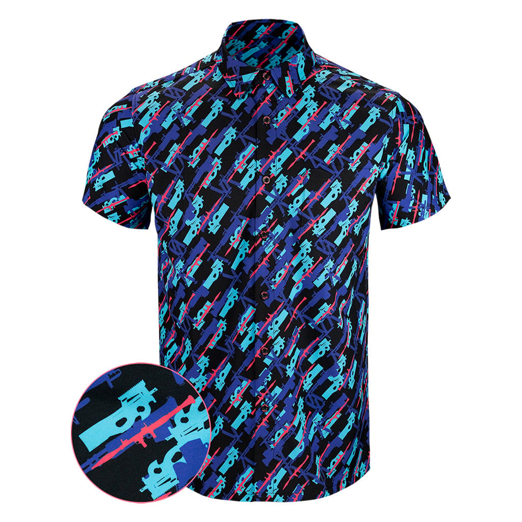 The Livery Button Down Shirt Gun Print Hawaiian Shirt Gun Lovers Gifts For Dudes -WearandDecor