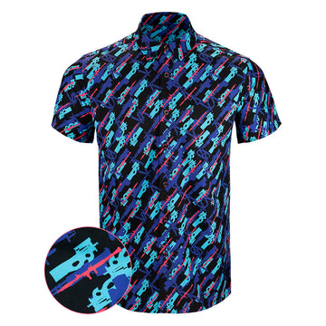 The Livery Button Down Shirt Gun Print Hawaiian Shirt Gun Lovers Gifts For Dudes -WearandDecor