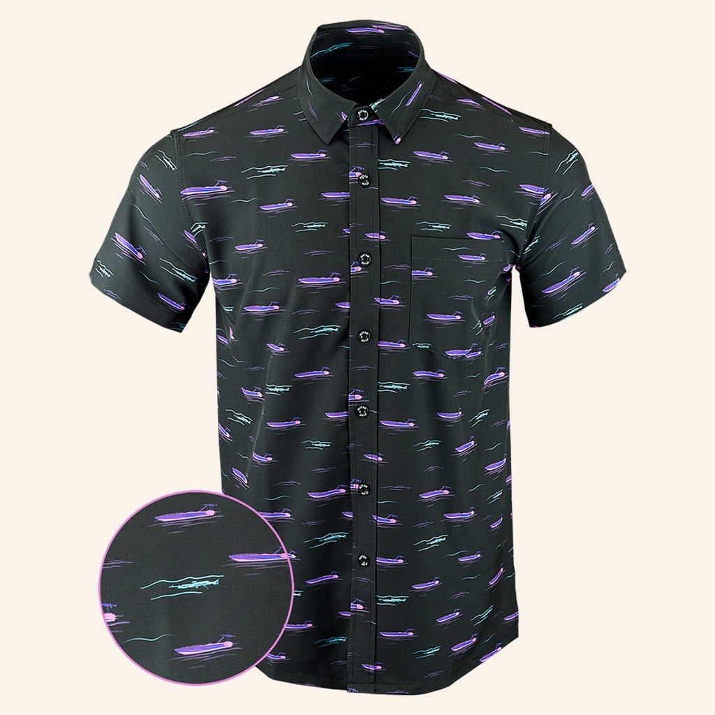 Smuggler Black Button Down Shirt Gun Print Hawaiian Shirt Birthday Gift For Dad -WearandDecor