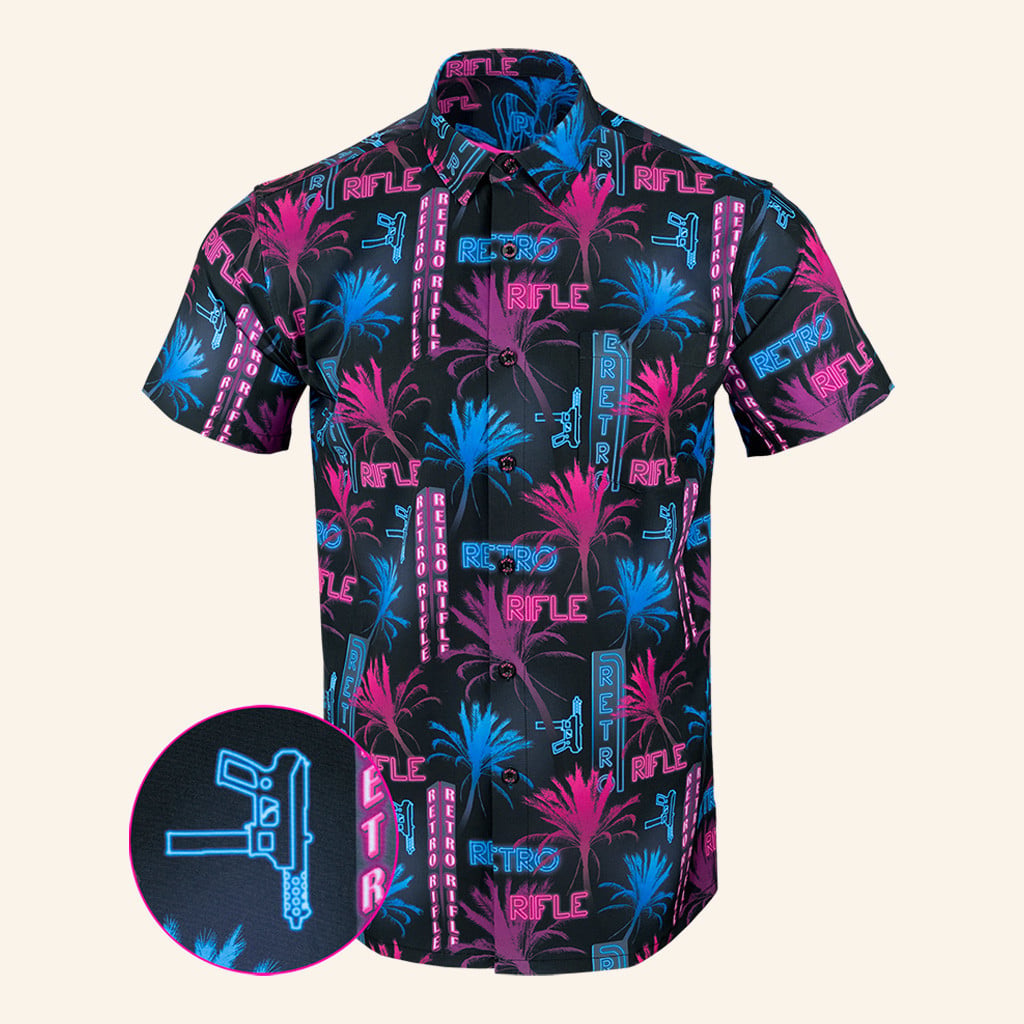South Beach Button Down Shirt Hawaiian Tactical Button Down Gifts For Father -WearandDecor