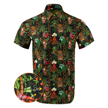 The Ku Button Down Shirt Tactical Tropical Print Shirt Gift Ideas For Father -WearandDecor
