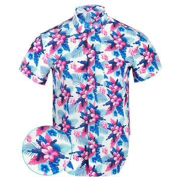Tropics V2 White Button Down Shirt Tactical Aloha Print Shirt Christmas Gifts For Husband -WearandDecor