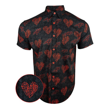 Wings Of Fury Button Down Shirt Tactical Hawaiian Shirt Gun Lovers Birthday Present For Husband -WearandDecor