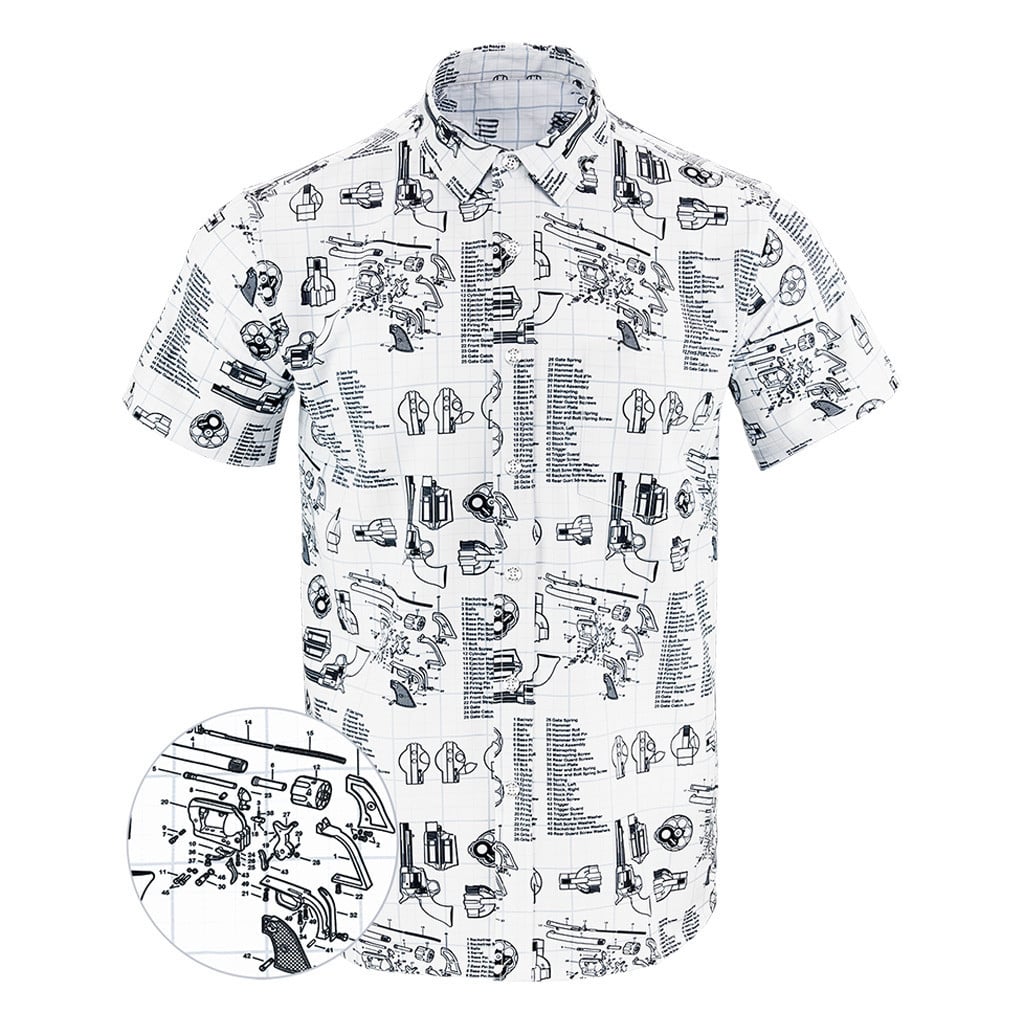 Schematics Button Down Shirt Tactical Aloha Shirt Christmas Gifts For Him -WearandDecor