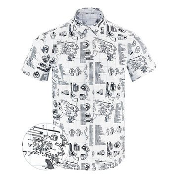 Schematics Button Down Shirt Tactical Aloha Shirt Christmas Gifts For Him -WearandDecor