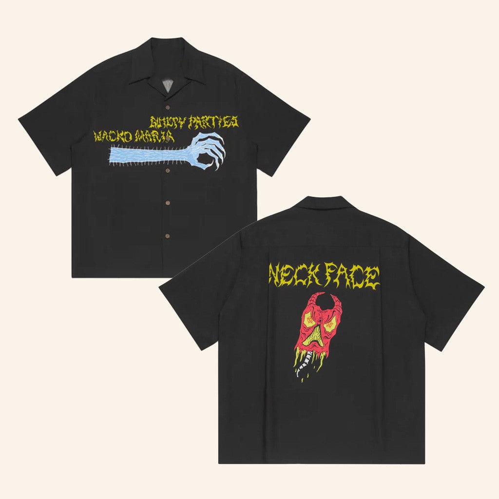 Juice Merch Neck Face Hawaiian Black Shirt Gifs For Boyfriend -WearandDecor