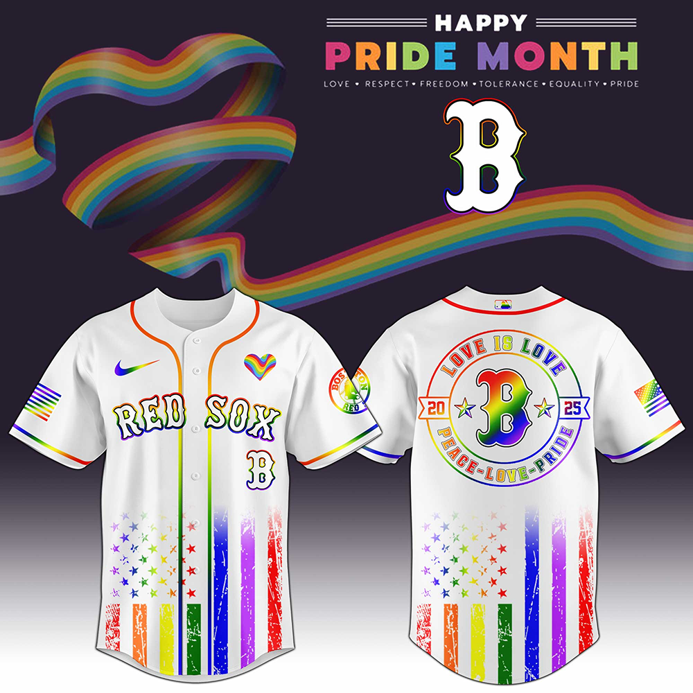 Boston Red Sox x Happy Pride Month 2026 Baseball Jersey Boston Red Sox Merch Dad Gifts