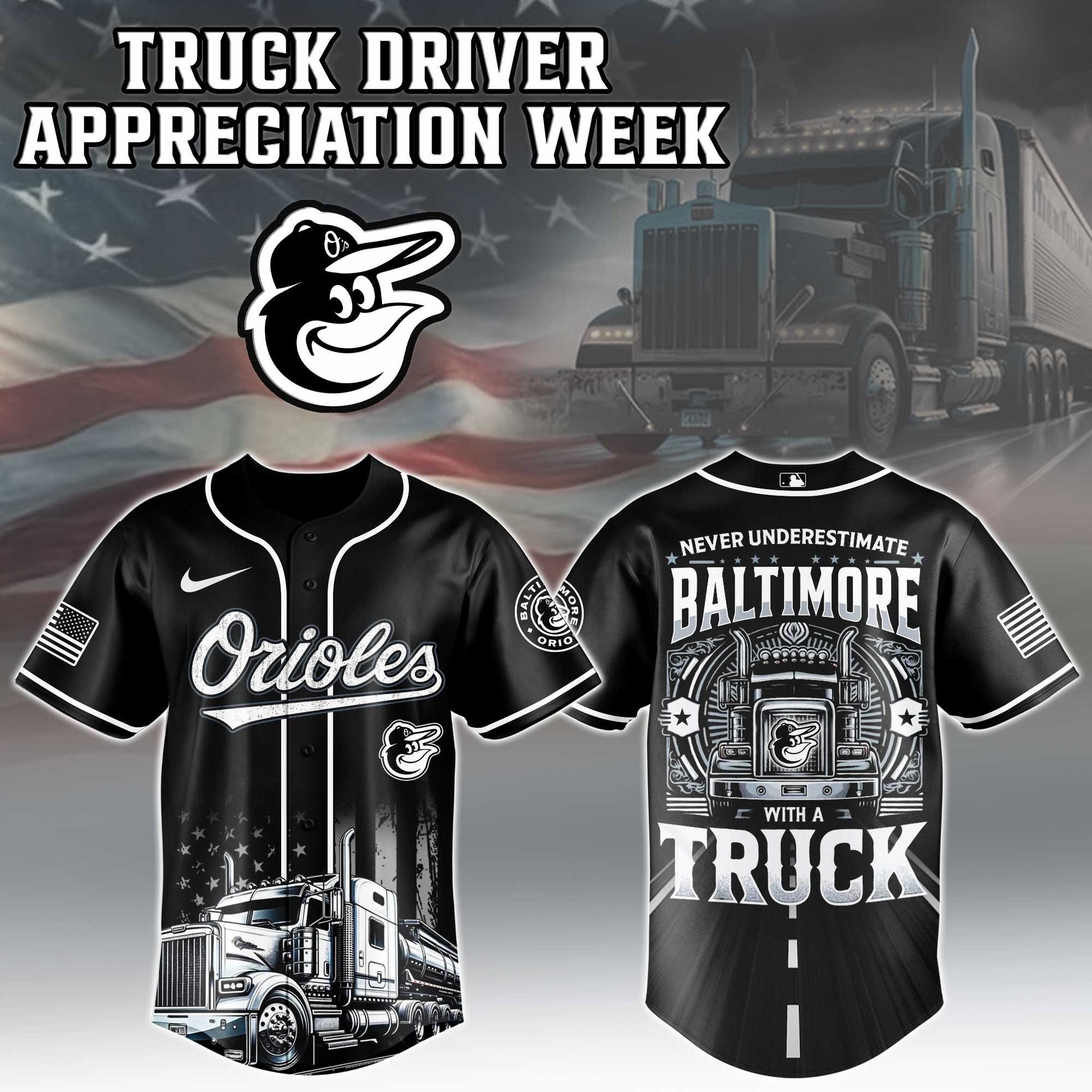 Baltimore Orioles X Nation Truck Driver Appreciation Week Edition Jersey 2026