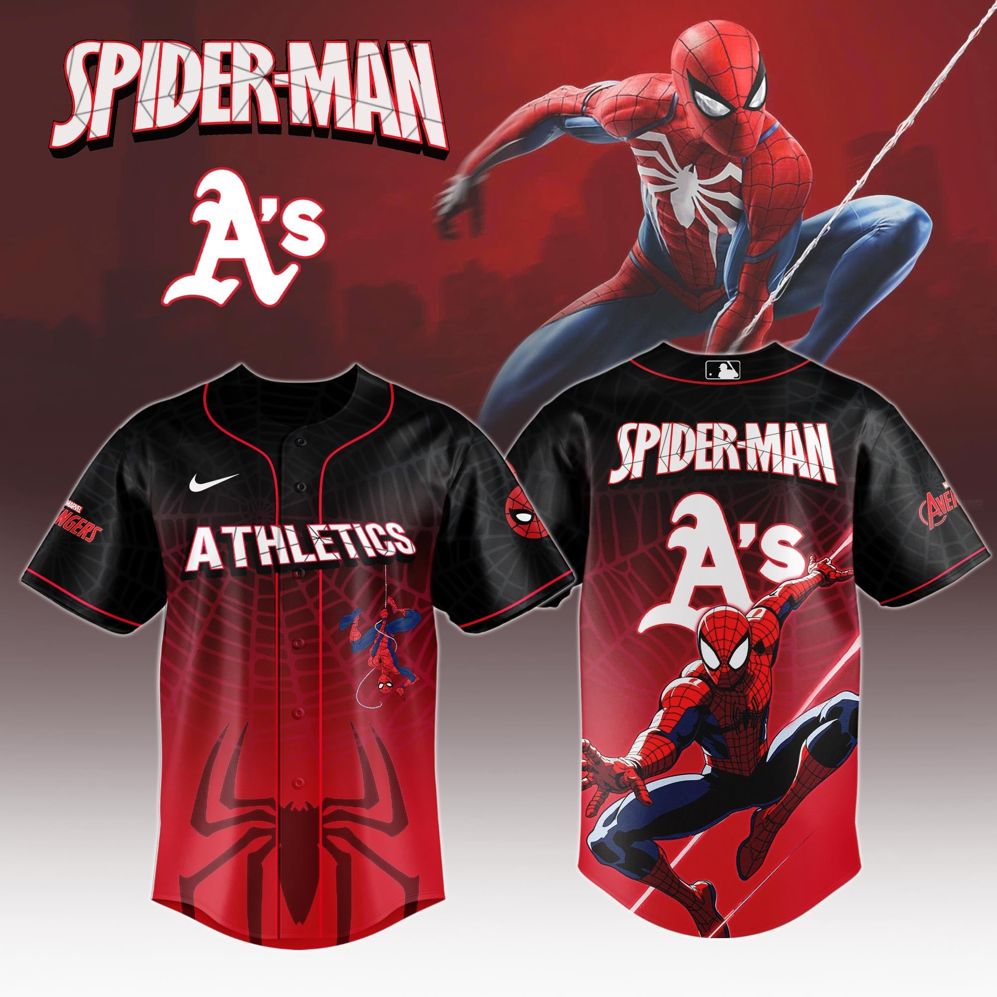 Athletics x Spider Man Game Night Special Edition Jersey Athletics Merch Fathers Day Presents