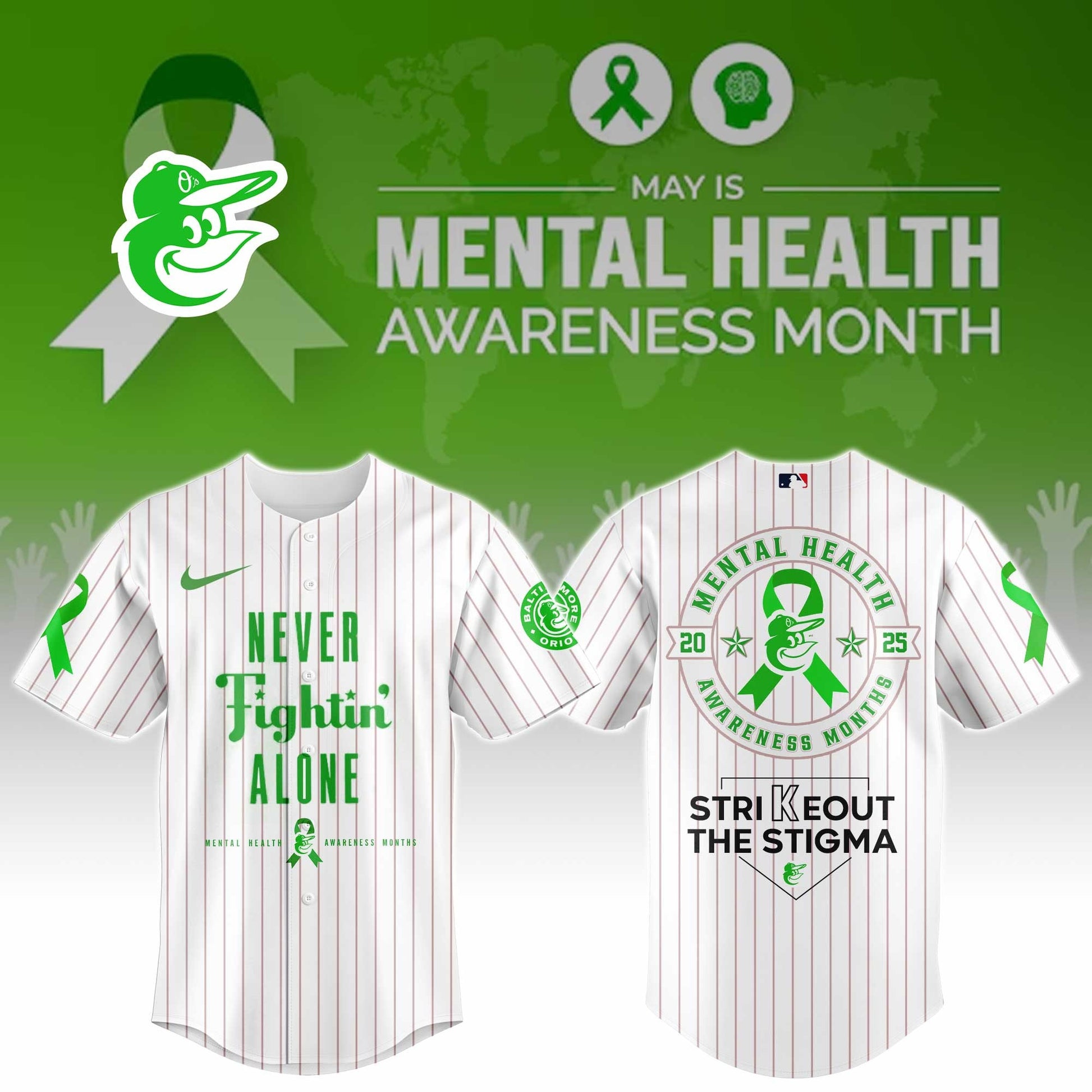 Baltimore Orioles Special Mental Health Awareness Week Edition Jersey