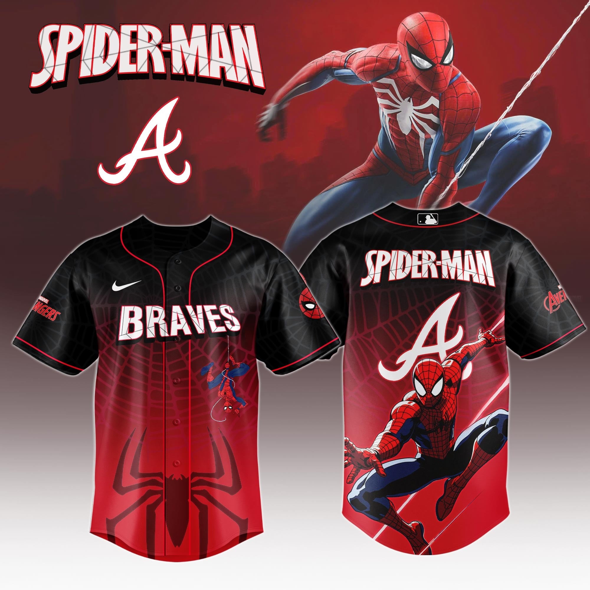 Atlanta Braves x Spider Man Game Night Special Edition Jersey Atlanta Braves Merch