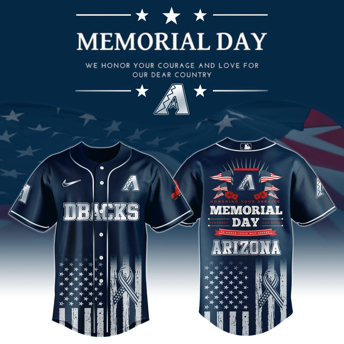 Arizona Diamondbacks Special Memorial Day Edition Jersey Arizona Diamondbacks Merch