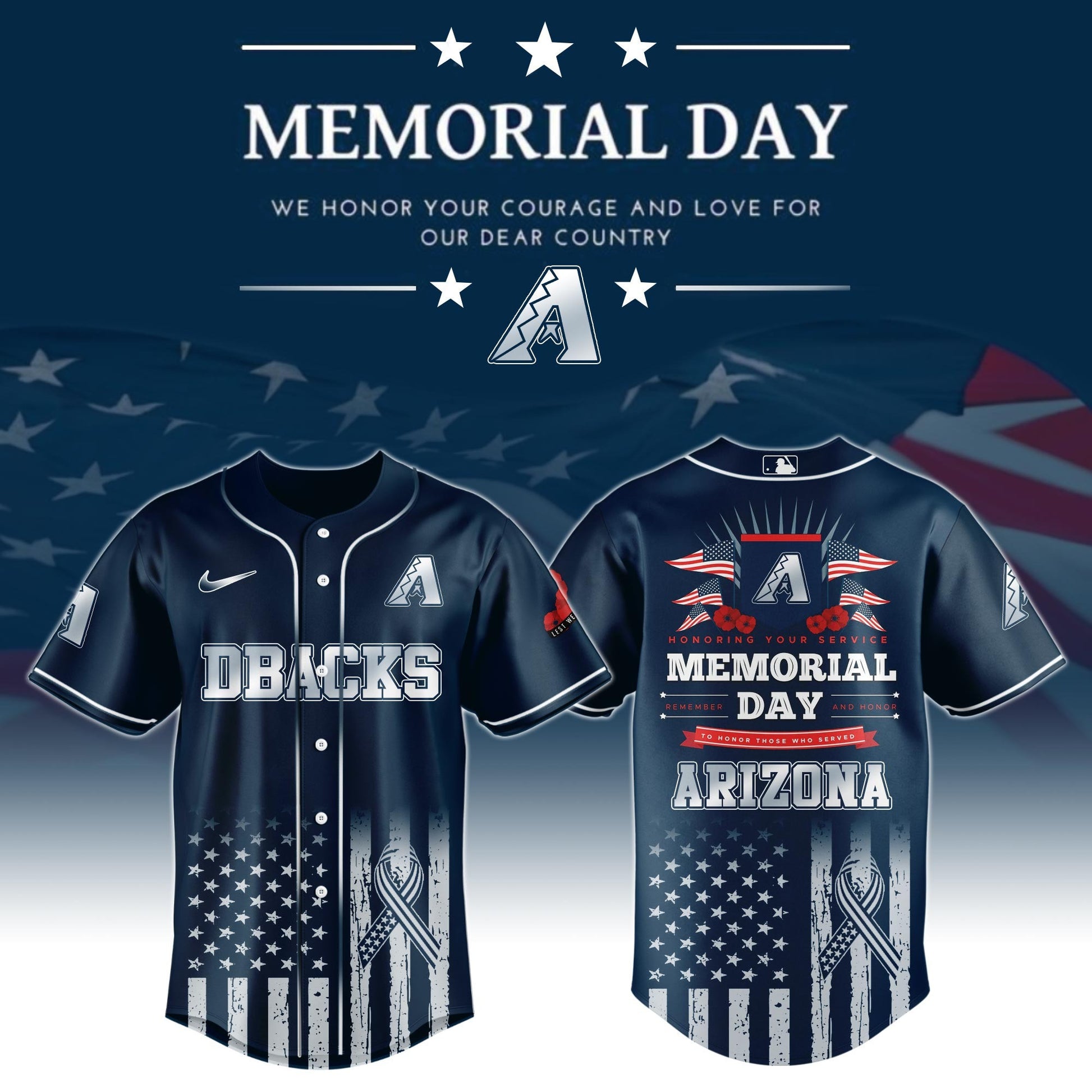 Arizona Diamondbacks Special Memorial Day Edition Jersey Arizona Diamondbacks Merch