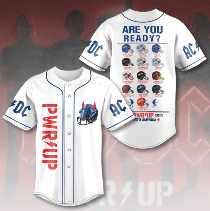 ACDC PWR UP 2026 North America Baseball Jersey ACDC Merch Father's Day Presents For Son