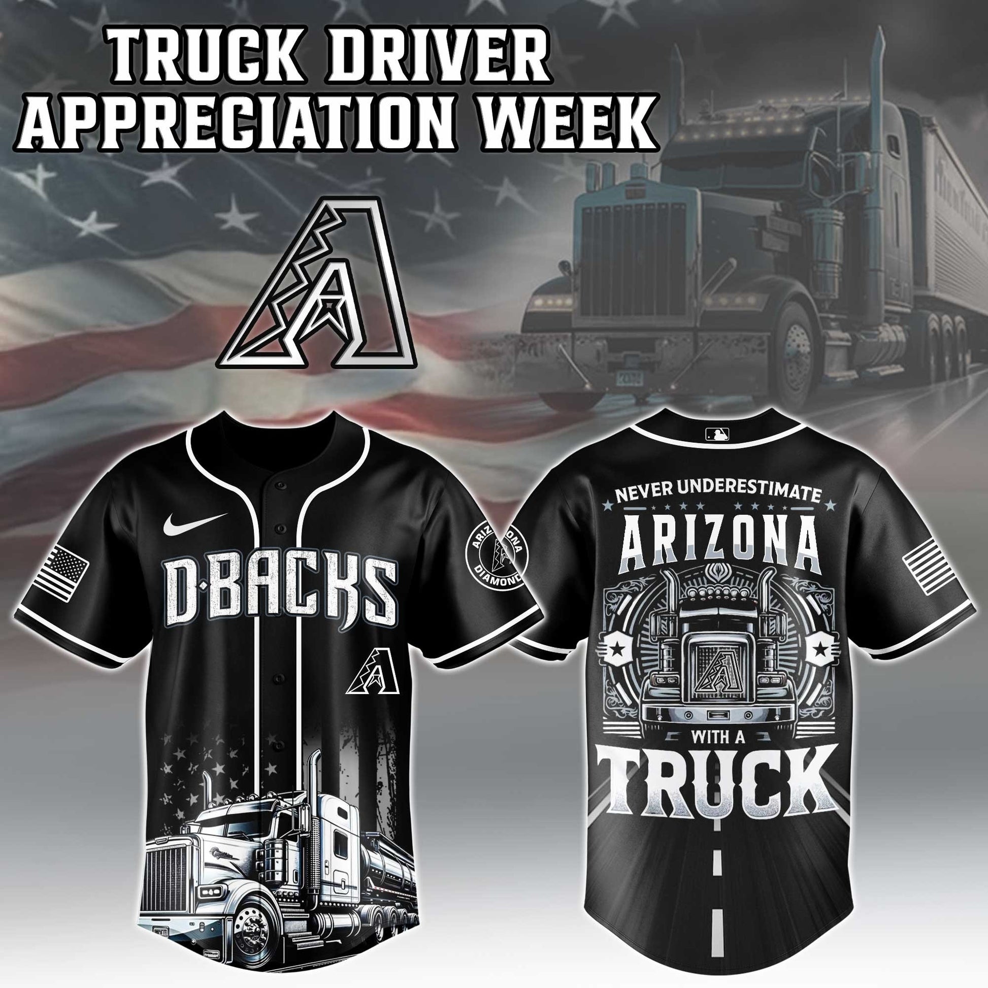 Arizona Diamondbacks X Nation Truck Driver Appreciation Week Edition Jersey 2026