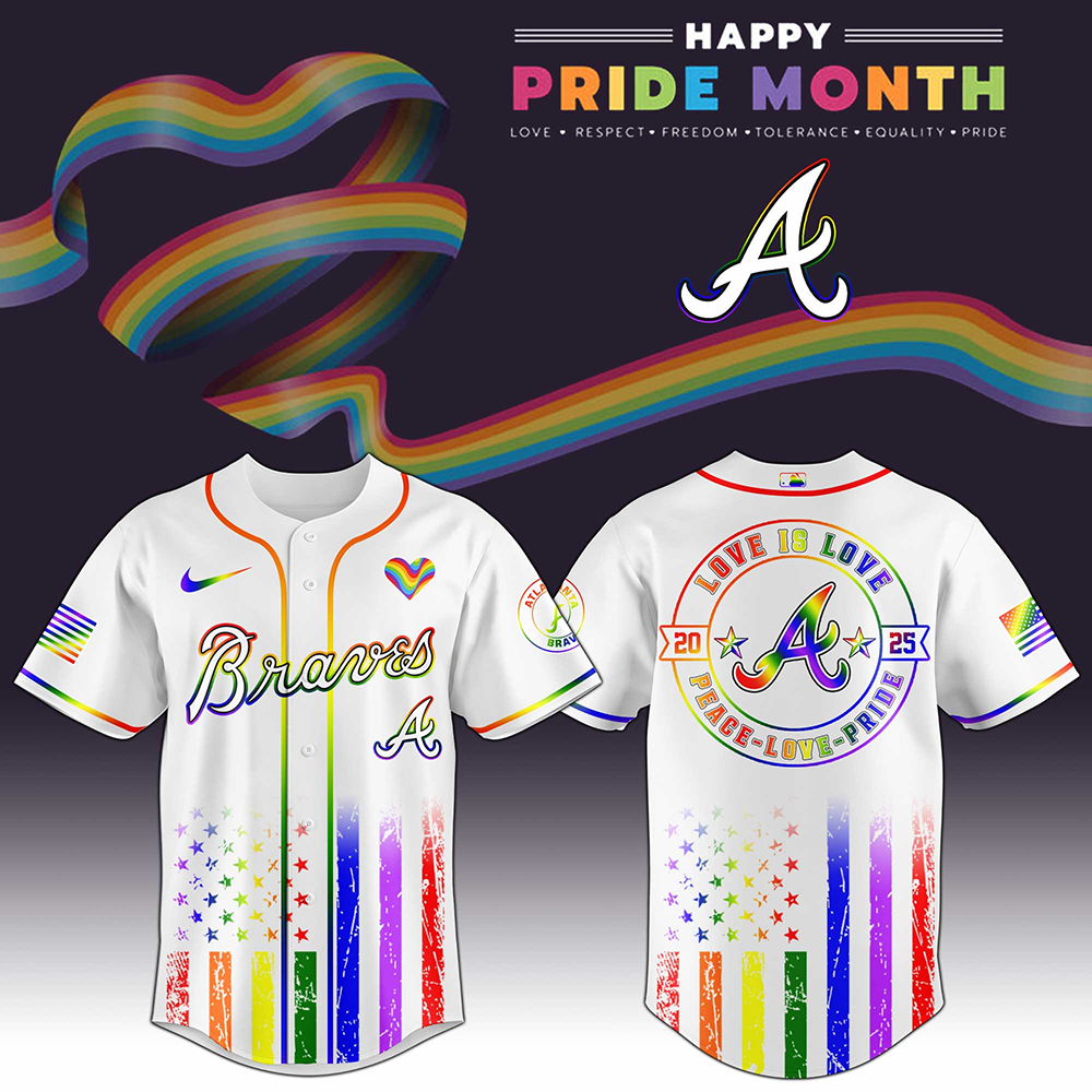 Atlanta Braves x Happy Pride Month 2026 Baseball Jersey Atlanta Braves Merch Father Gifts