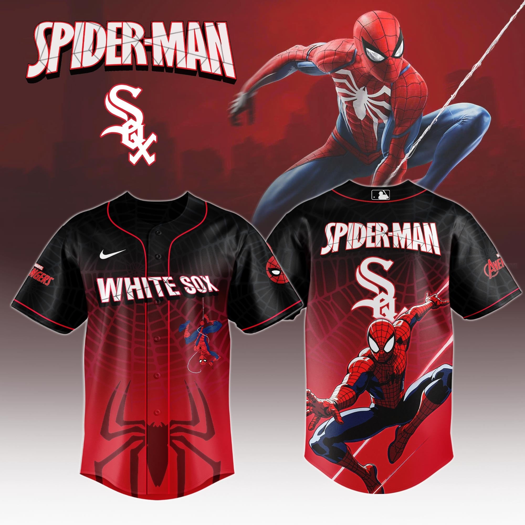Chicago White Sox x Spider Man Game Night Special Edition Jersey Chicago White Sox Merch