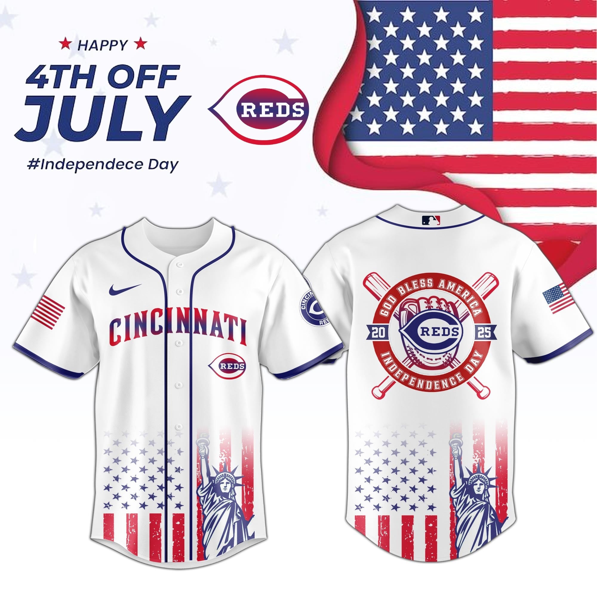 Cincinnati Reds Special Independence Day 2026 Edition Jersey Cincinnati Reds Merch