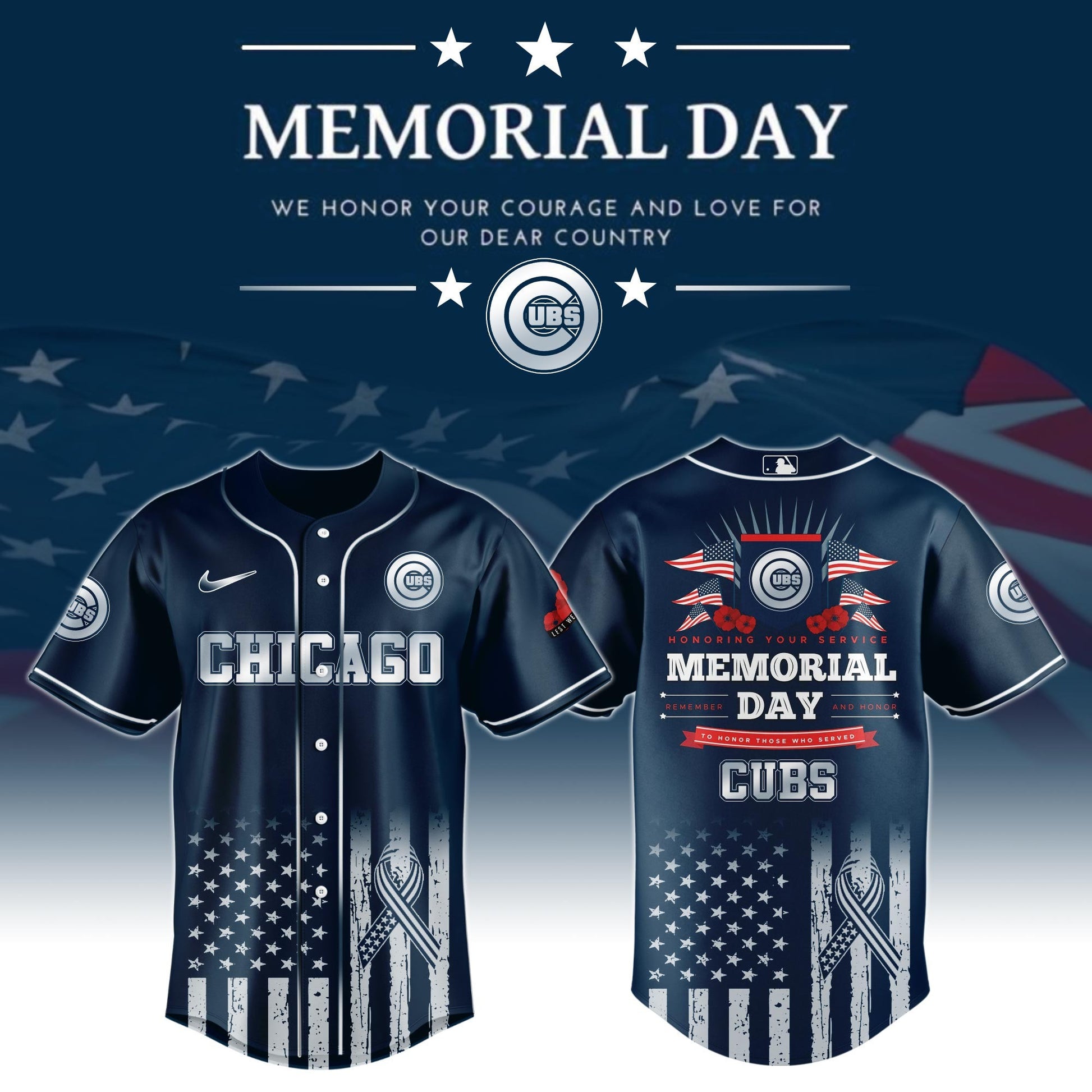 Chicago Cubs Special Memorial Day Edition Jersey Chicago Cubs Merch