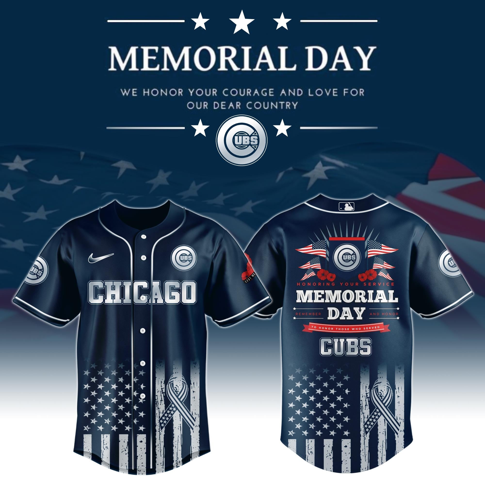 Chicago Cubs Special Memorial Day Edition Jersey Chicago Cubs Merch
