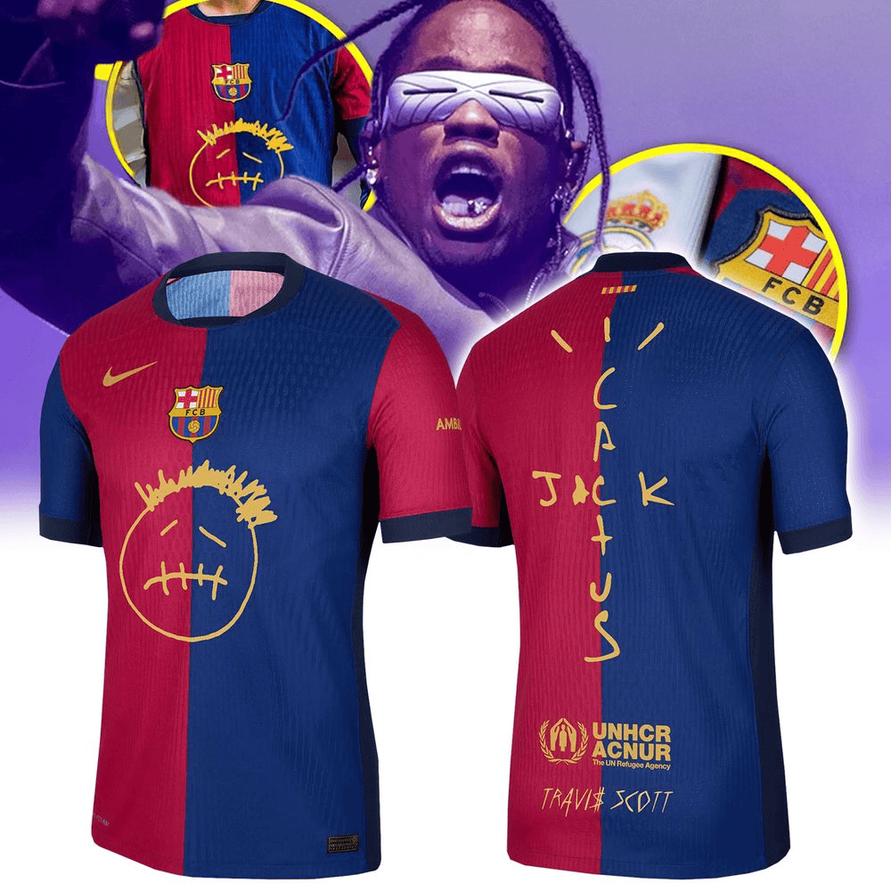 FC Barcelona Travis Scott Kit In May El Clasico 2026 Jersey FC Barcelona Merch Fathers Day Gifts