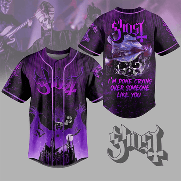 Ghost I'm Done Crying Over Someone Like You Baseball Jersey Ghost Merch For Fans Dad Gifts