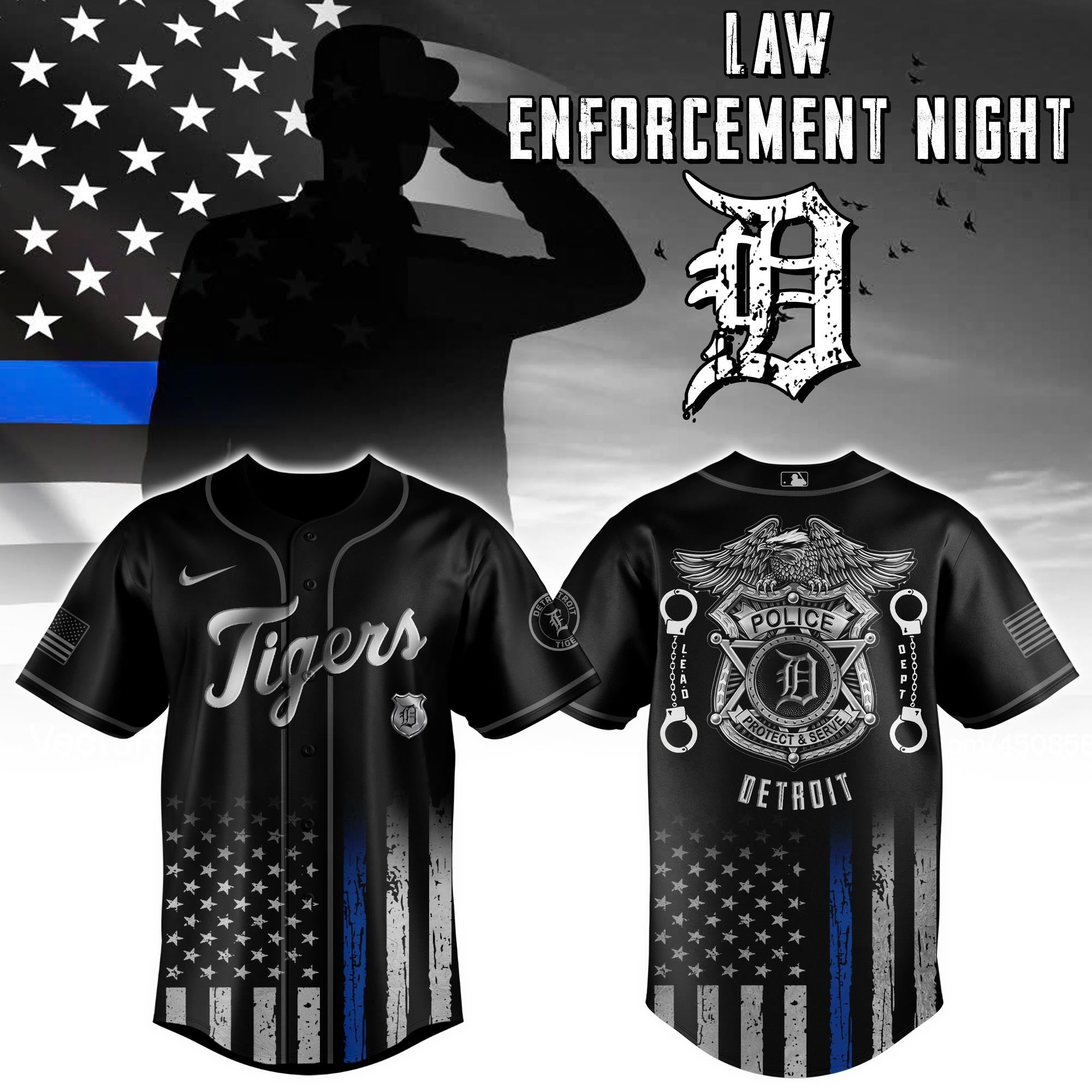 Detroit Tigers x Law Enforcement Night Edition Jersey 2026 Detroit Tigers Merch