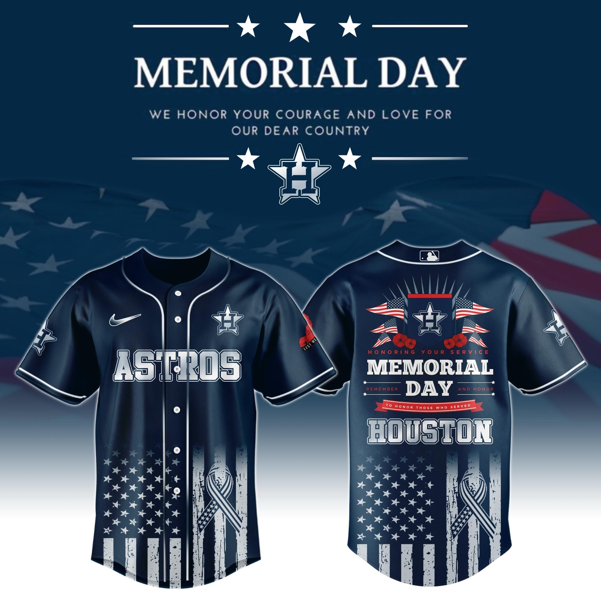 Houston Astros Special Memorial Day Edition Jersey Houston Astros Merch
