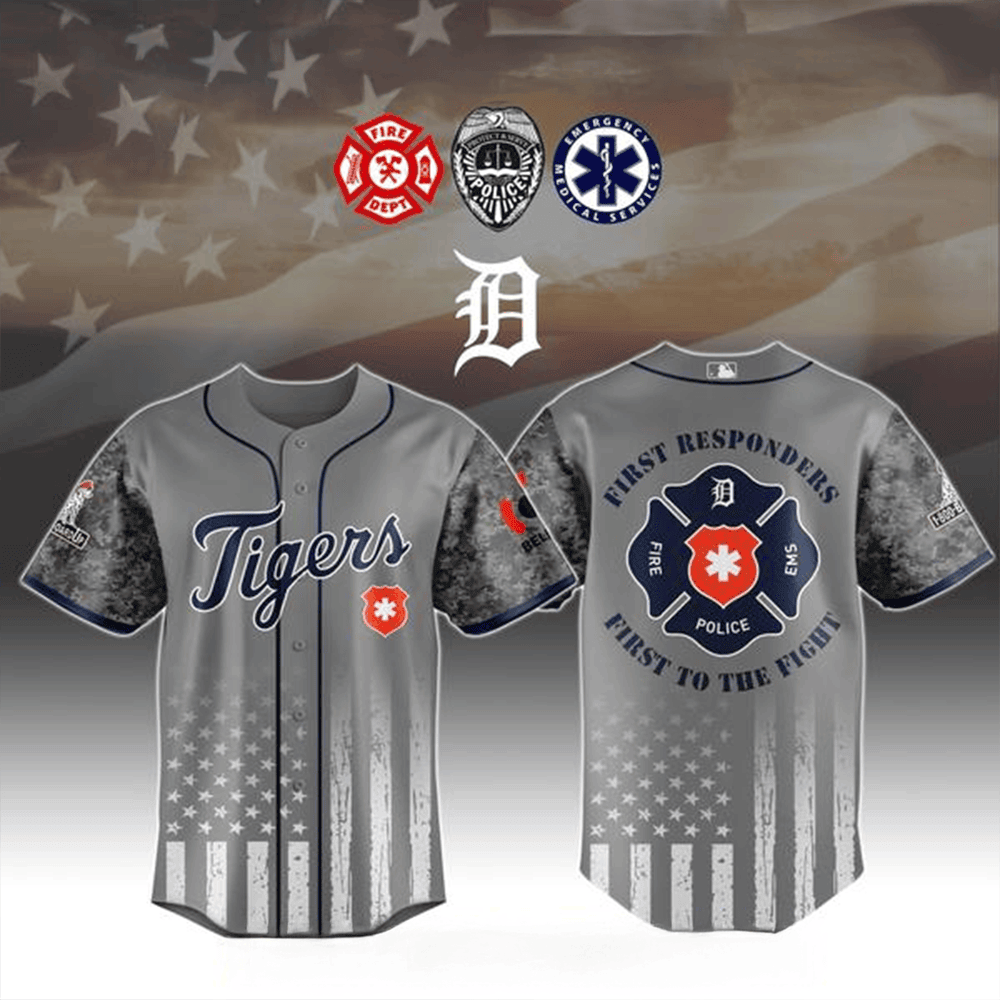 Detroit Tigers x First Responders 2026 Special Jersey Detroit Tigers Merch Husband Gifts