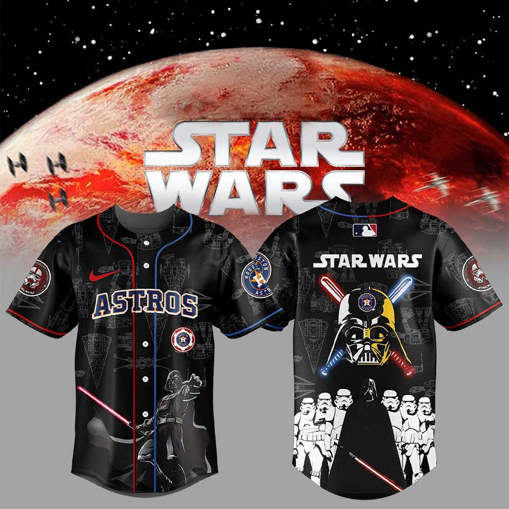 Houston Astros Star War Baseball Jersey Houston Astros Merch Gifts For Father's Day From Wife