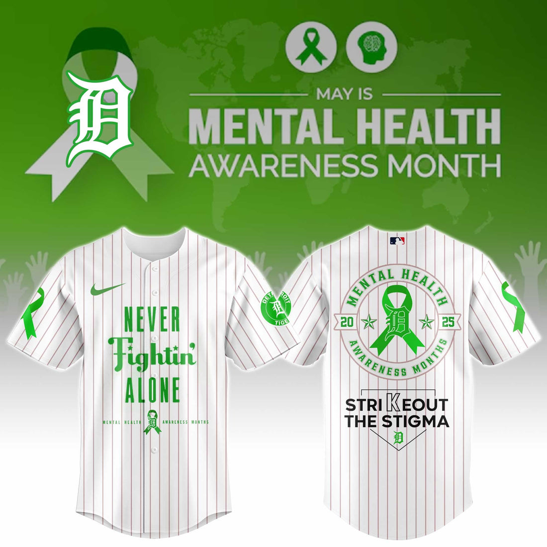 Detroit Tigers Special Mental Health Awareness Week Edition Jersey