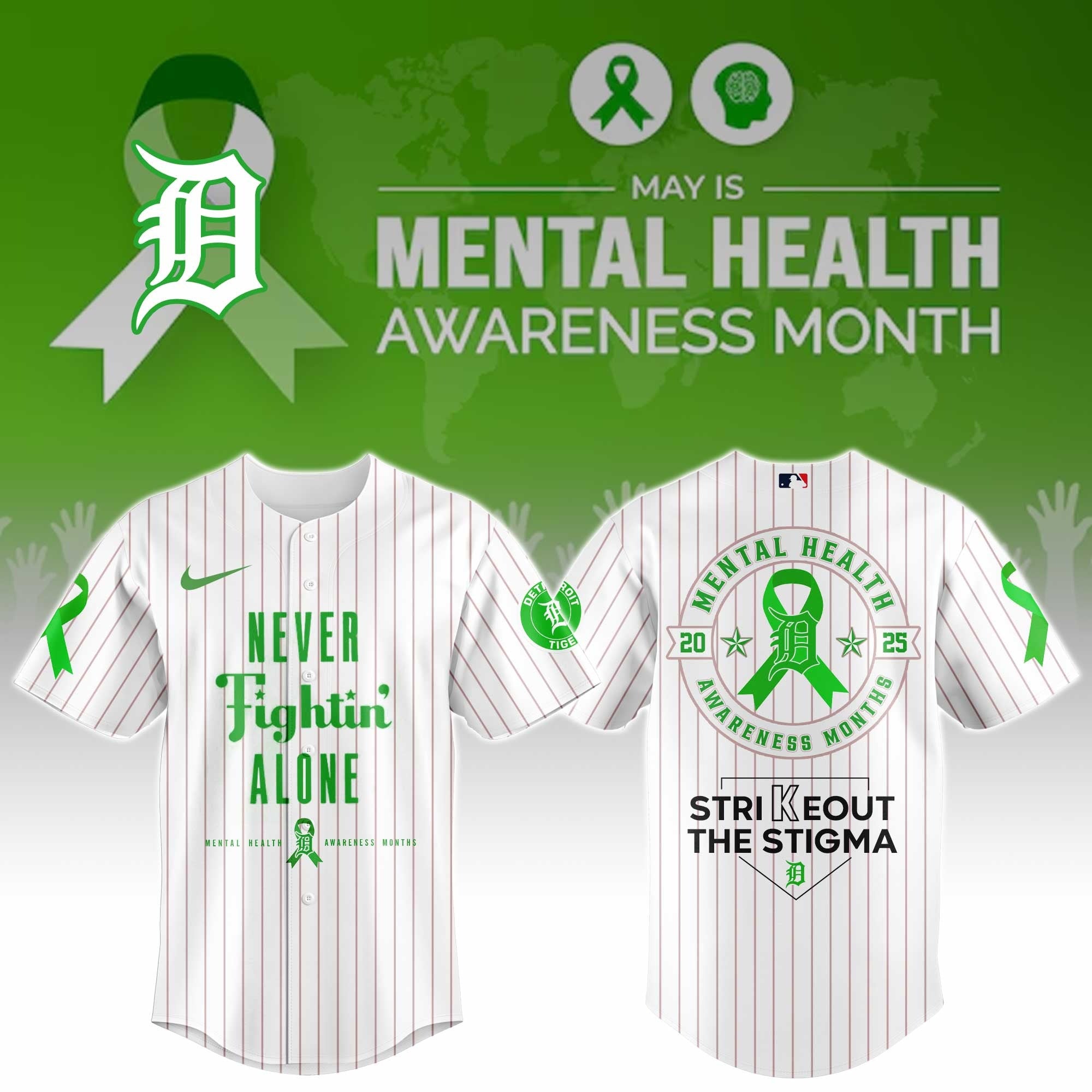 Detroit Tigers Special Mental Health Awareness Week Edition Jersey
