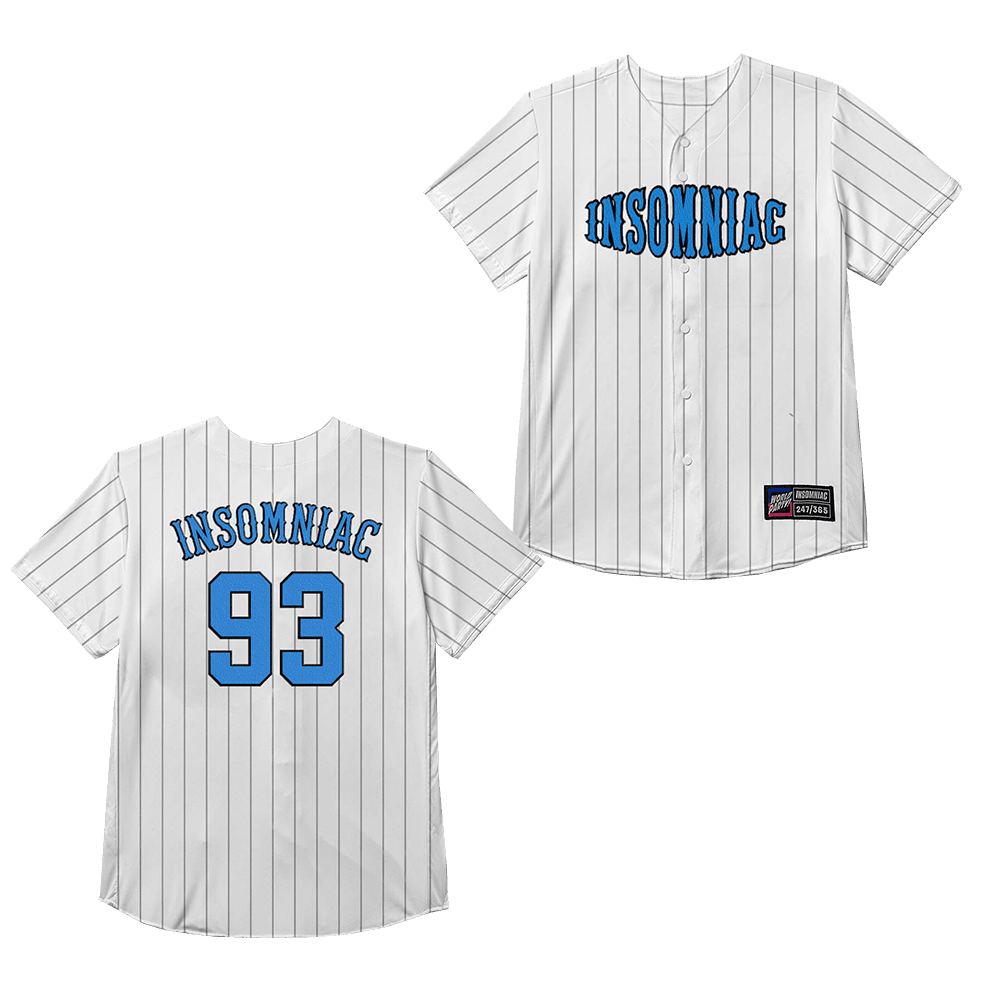 EDC Merch Insomniac Pinstripe Baseball Jersey Gifts For Music Fans