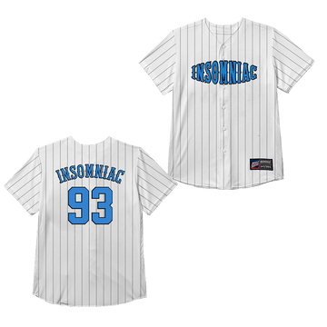EDC Merch Insomniac Pinstripe Baseball Jersey Gifts For Music Fans