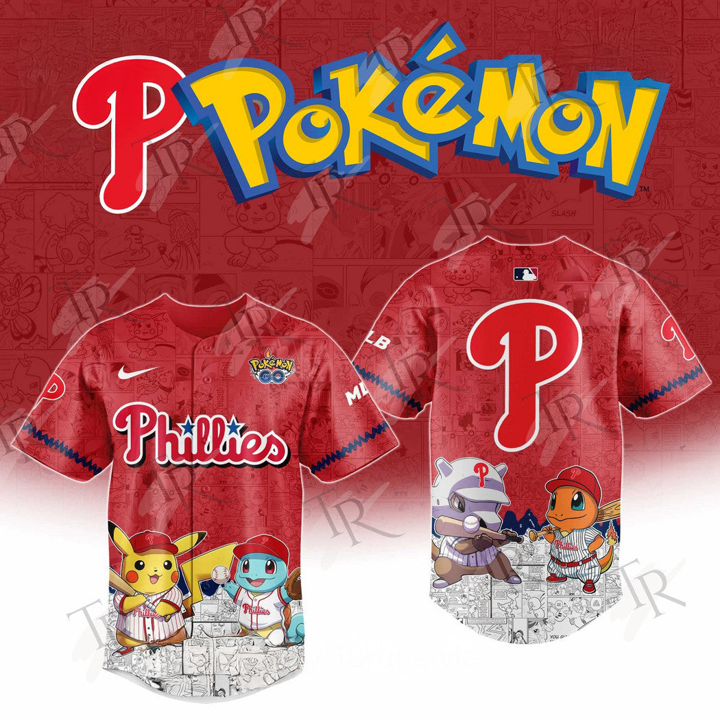 2026 Philadelphia Phillies Pokemon Go Special Edition Baseball Jersey Unique Baseball Gifts