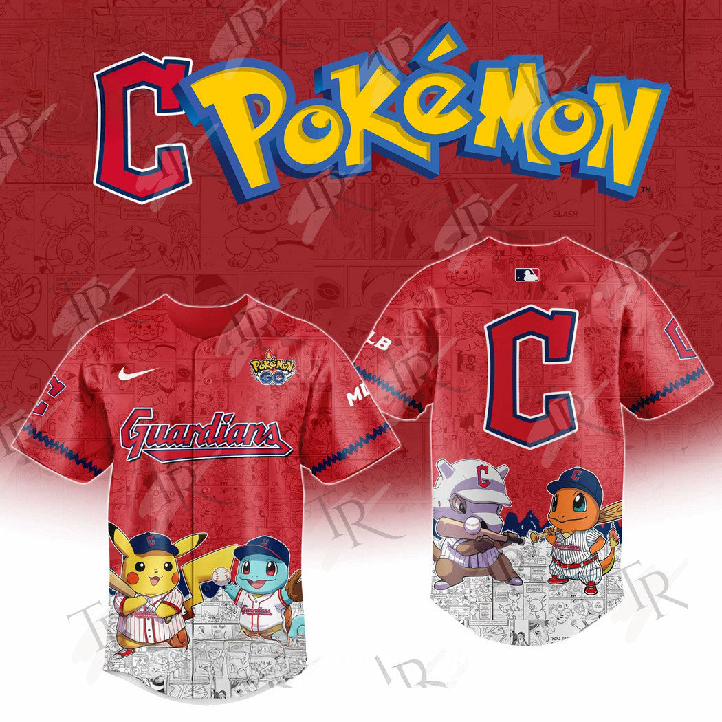 2026 Cleveland Guardians Pokemon Go Special Edition Baseball Jersey Gifts For Baseball Players